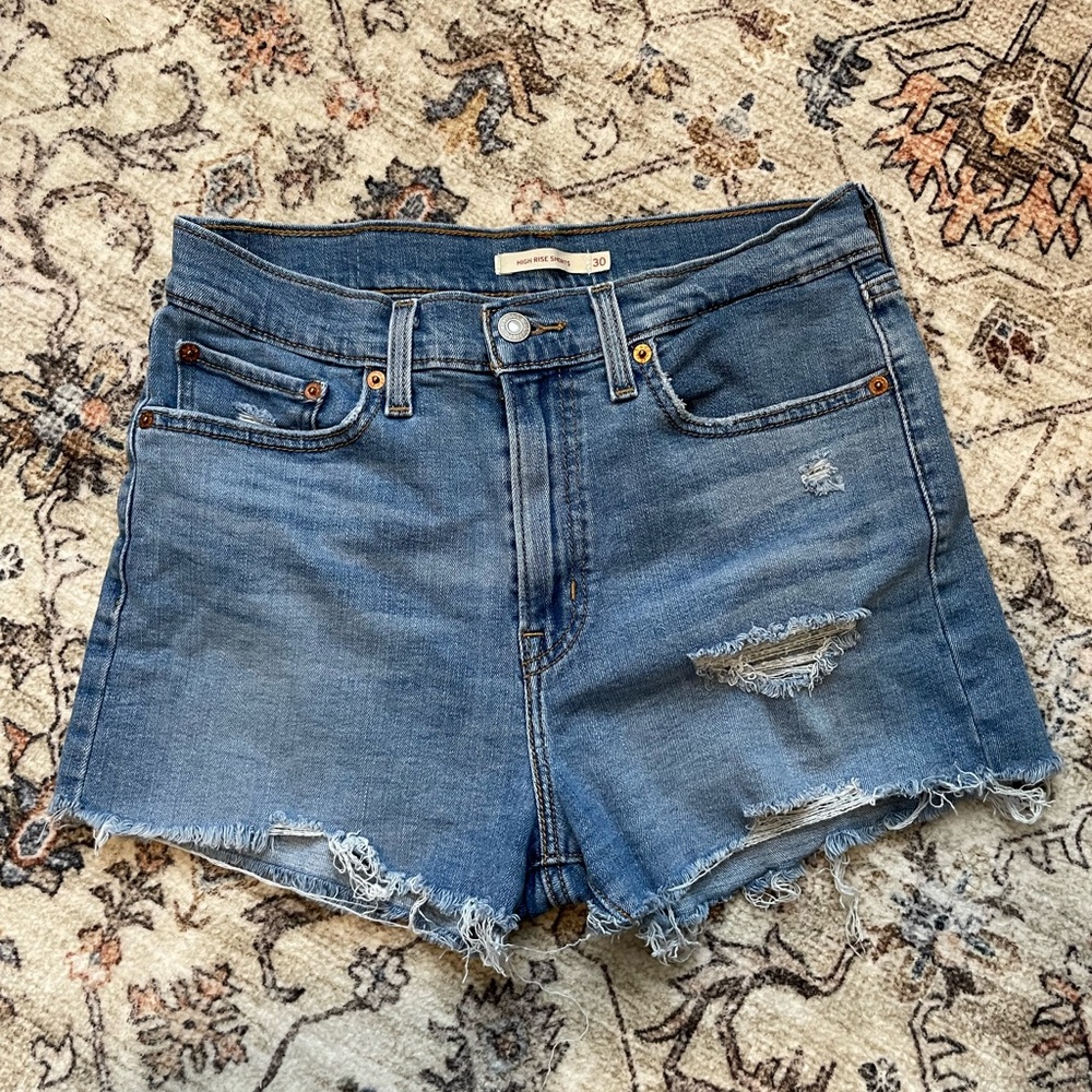 Levi’s Denim Blue Distressed Women's Shorts